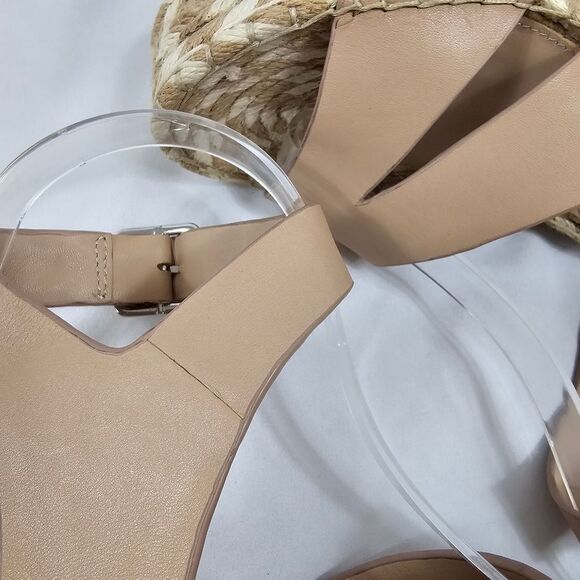 Sigerson Morrison Arien Platform Wedge Espadrille Sandals in Beige Nude - Size 7 - Picture 10 of 12